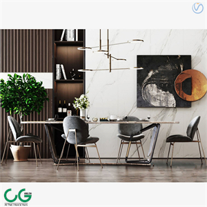 modern bar dining table chair 3d model